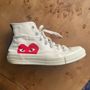 Converse Comme des Garçon Play Cream High-Top Canvas Sneakers